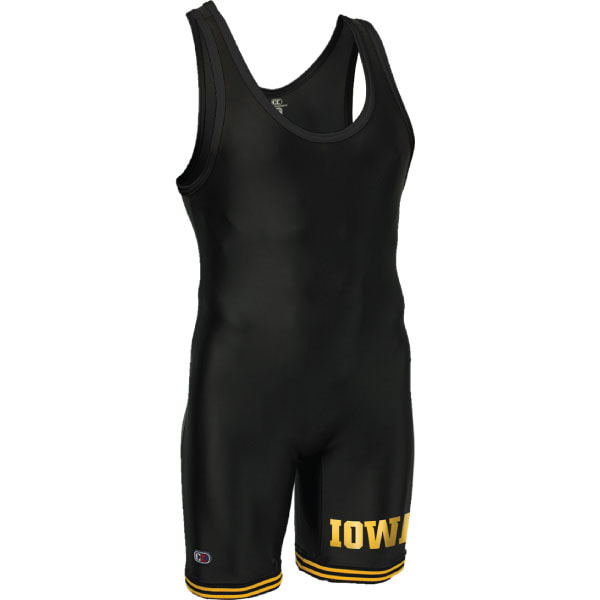 Authentic Licensed Iowa Hawkeyes Wrestling Singlet Cliff Keen S79UIW Black Gold